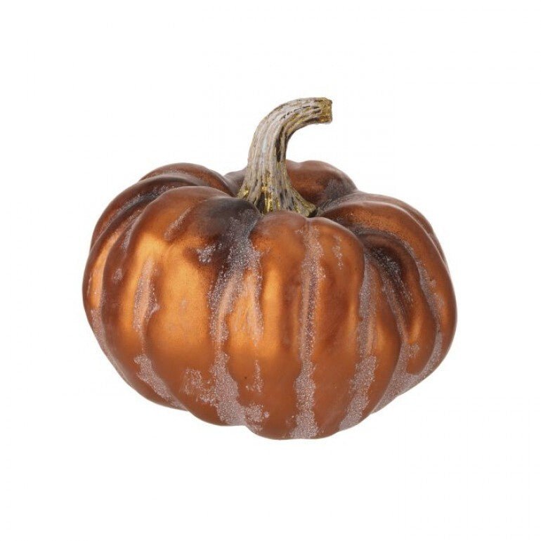 6" Plastic Metallic Pumpkin: Copper - MTH13132COPP - The Wreath Shop