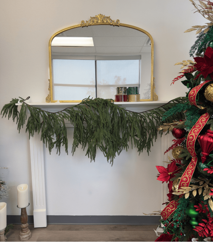 6' Real Touch Ming Pine Garland - XX974109 - The Wreath Shop