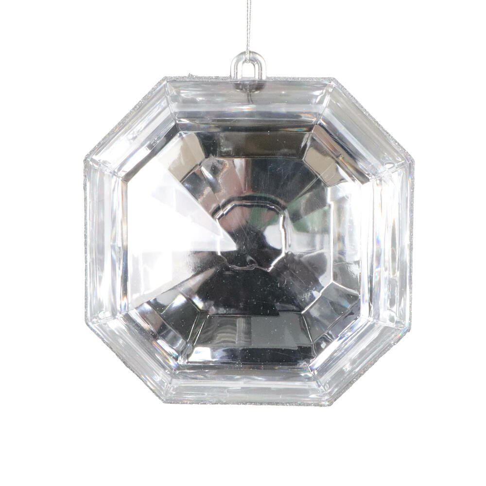 6" Square Jewel Ornament: Silver - MT232807 - The Wreath Shop