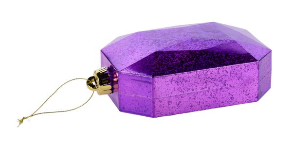 6.25" Antique Look Rectangle Gem Ornament: Purple - XJ551823 - The Wreath Shop