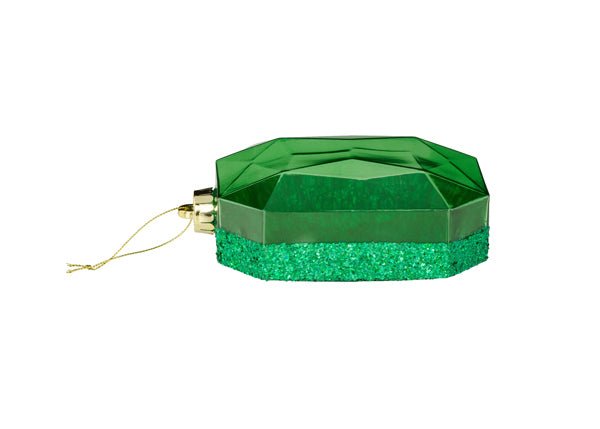 6.25" Laser Glitter Rectangle Gem Ornament: Emerald Green - XJ553906 - The Wreath Shop