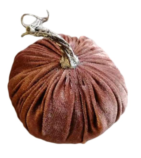 6.5" Velvet Pumpkin: Mauve/Brown - 56494MV - The Wreath Shop