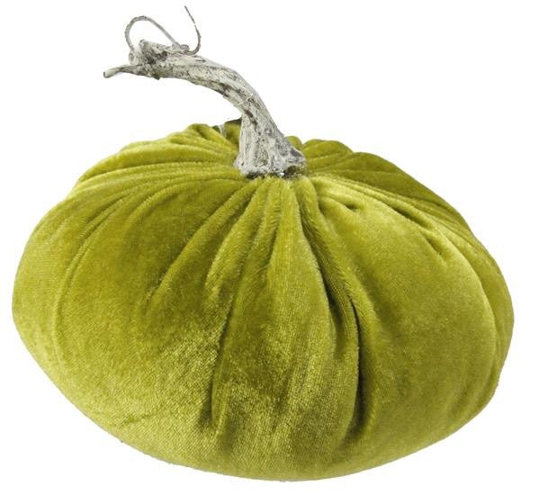 6.5" Velvet Pumpkin: Moss Green - HA017491 - The Wreath Shop