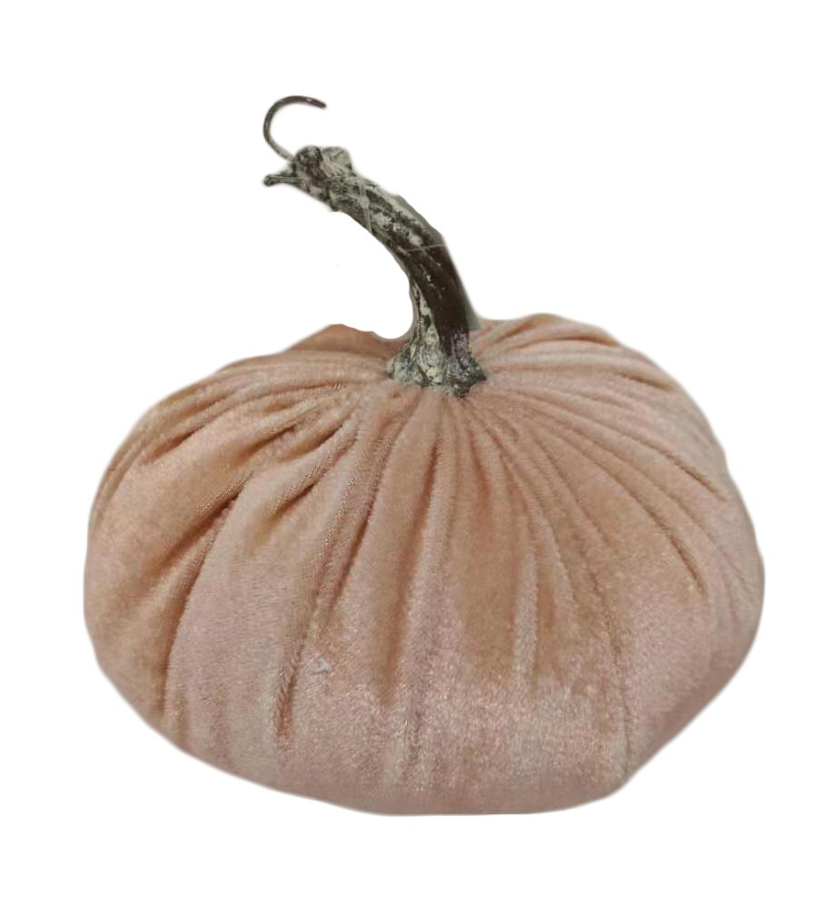 6.5" Velvet Pumpkin: Pink - 56494PK - The Wreath Shop