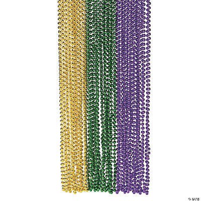 6mm Mardi Gras Beads, PGG (Dz) - 85/2132 - The Wreath Shop