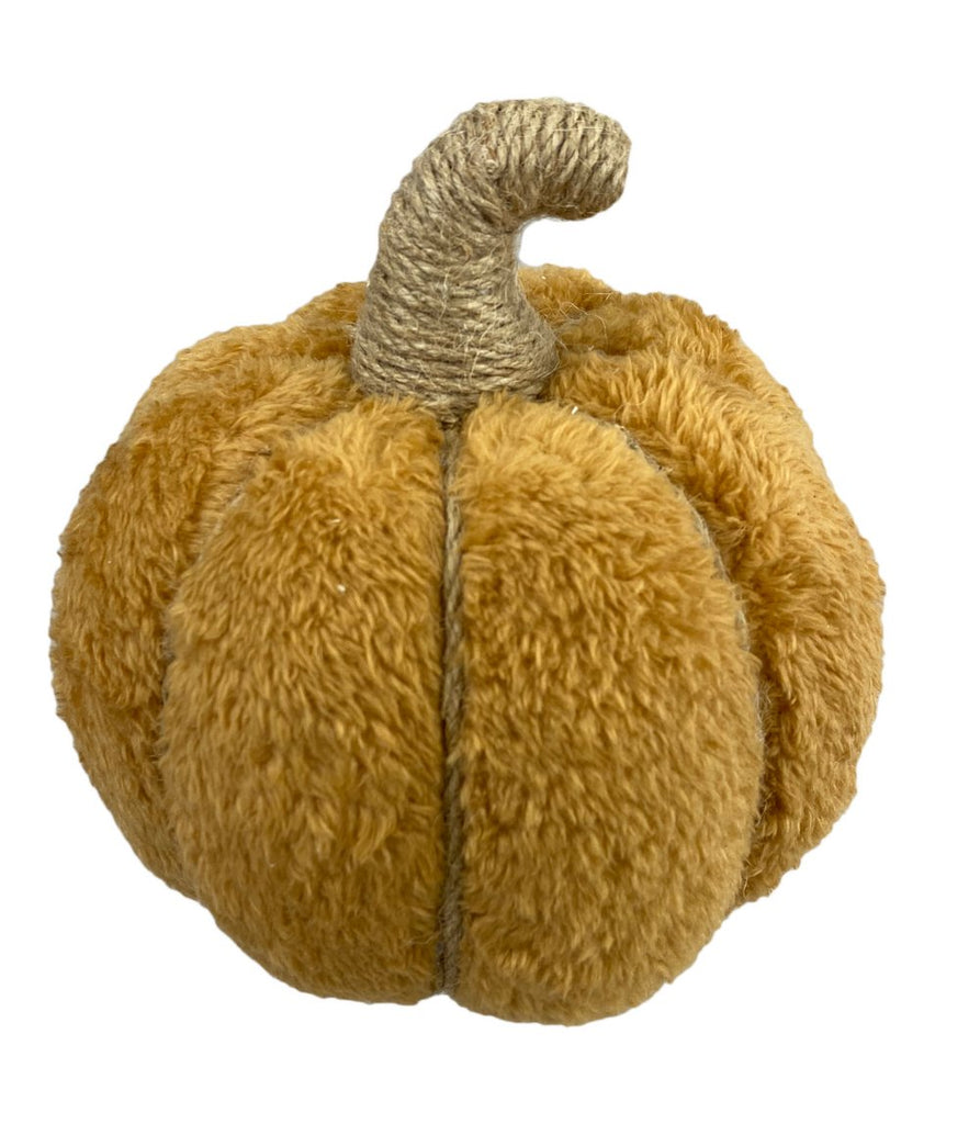 7" Faux Fur Pumpkin: Brown - 56934BN - The Wreath Shop