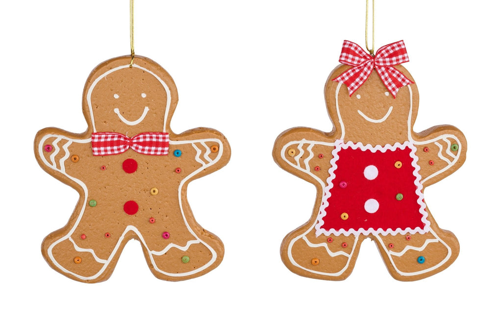 7" Gingerbread Boy/Girl Ornament, Individual - XJ5559 boy - The Wreath Shop