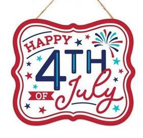 7" Happy 4th of July Sign - MD1046 - Happy 4th - The Wreath Shop