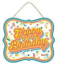 7" Metal Confetti Happy Birthday Sign - MD107294 - Happy Birthday - The Wreath Shop