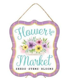 7" Metal Flower Market Sign - MD1069 - Flower Market - The Wreath Shop