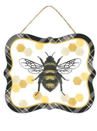 7" Metal Honey Bee Sign - MD1044 - Honey Bee - The Wreath Shop