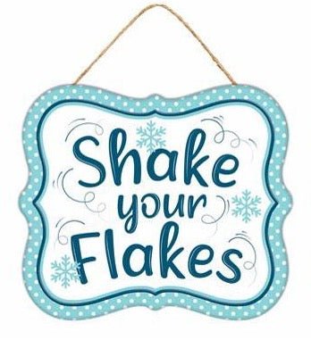 7" Tin Shake Your Flakes Sign - MD1215-shake - The Wreath Shop