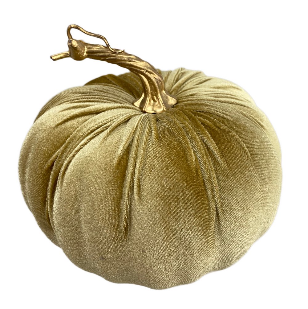 7" Velvet Pumpkin: Lt Brown - 56779BN - The Wreath Shop