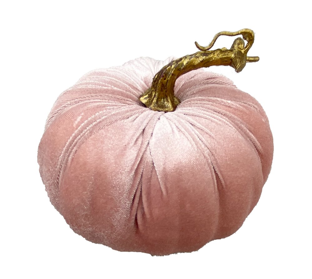 7" Velvet Pumpkin: Soft Pink - 56779PK - The Wreath Shop