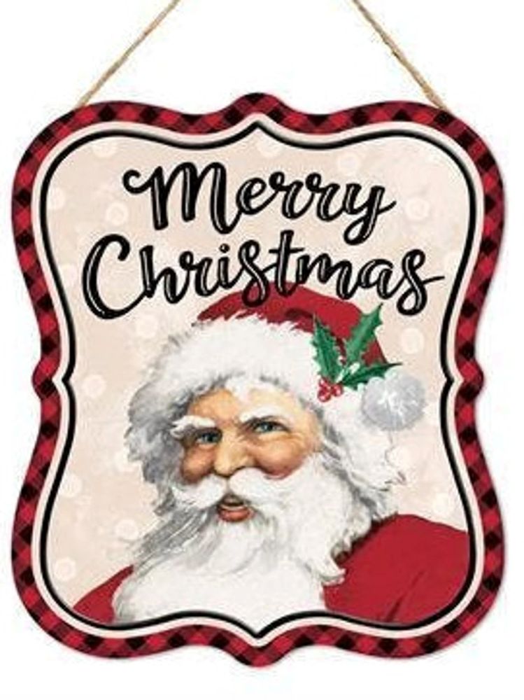 7" Vintage Santa Christmas Sign - MD0986 - The Wreath Shop