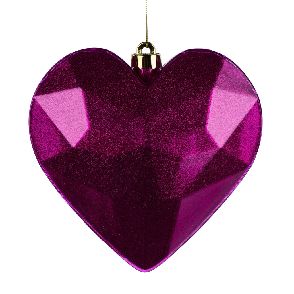 7.25" Glitter Gem Heart Ornament: Hot Pink - HV920711 - The Wreath Shop