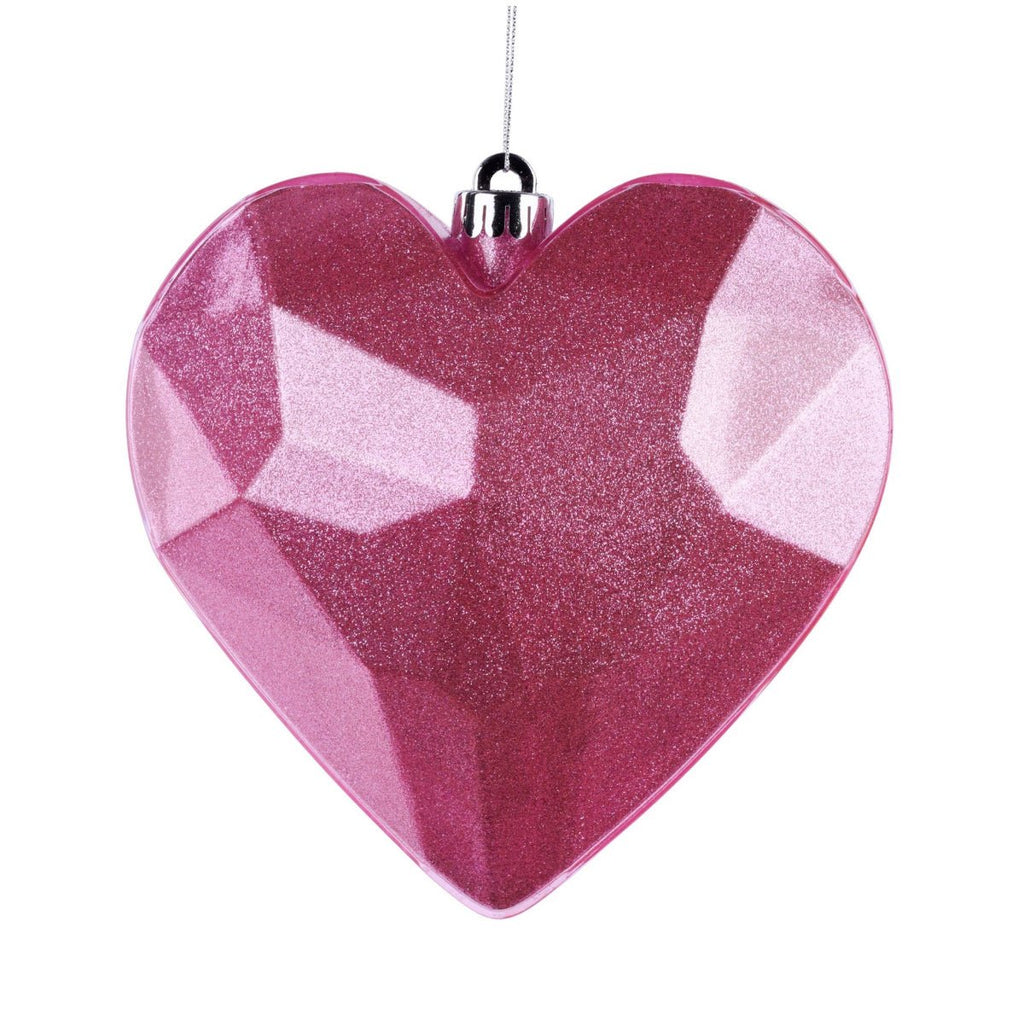 7.25" Glitter Gem Heart Ornament: Pink - HV920722 - The Wreath Shop