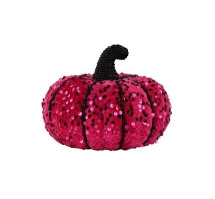 7.5" Sequin Pumpkin: Fuchsia - HH758607 - The Wreath Shop