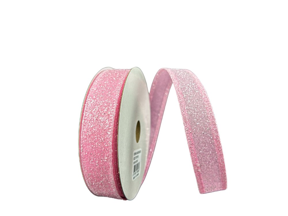7/8" Candy Glitter Ribbon: Lt Pink - 10yds - 46420-05-03 - The Wreath Shop