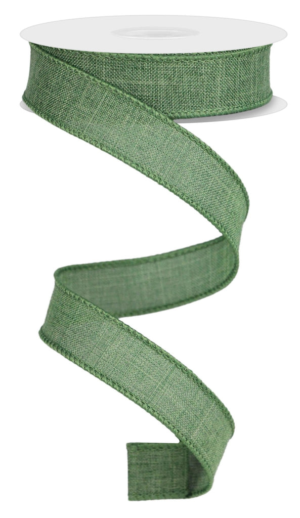 7/8" Clover Green Royal Faux Burlap Ribbon - 10yds - RG7278AM - The Wreath Shop