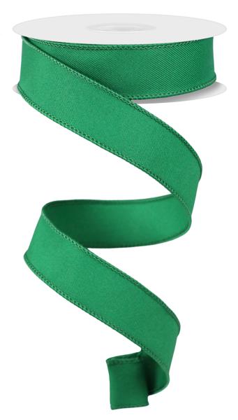 7/8" Diagonal Weave Fabric Ribbon: Emerald Green - RGE720206 - The Wreath Shop