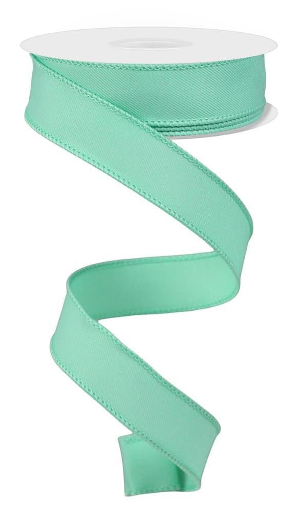 7/8" Diagonal Weave Fabric Ribbon: Mint - RGE7202AB - The Wreath Shop