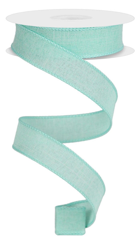 7/8" Mint Green Royal Faux Burlap Ribbon - 10Yds - RG7278AN - The Wreath Shop