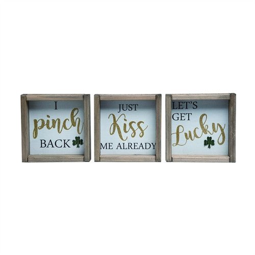 8" Box Frame St. Patricks Day Signs - A4512-pinch - The Wreath Shop