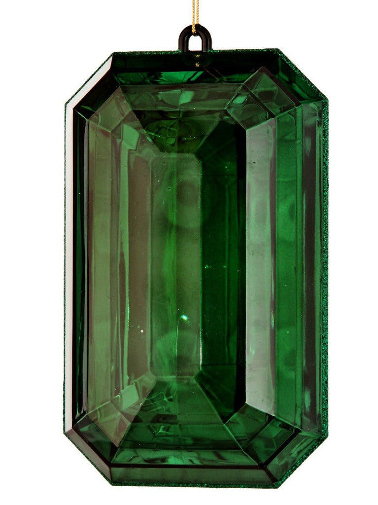 9" Emerald Cut Precious Gem Ornament - MTX67416 EMER - The Wreath Shop