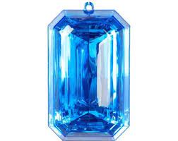 9" Emerald Cut Precious Gem Ornament: Sapphire Blue - MTX67416 SAPH - The Wreath Shop