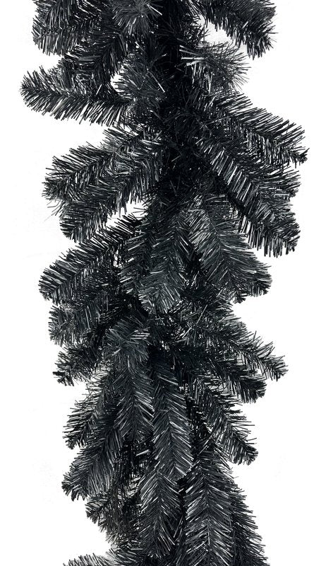 9' PVC/Tinsel Garland: Black - 57198GA9 - The Wreath Shop