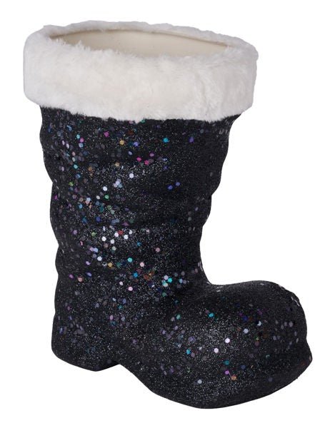 9.5" Santa Boot: Black - XC723402 - The Wreath Shop