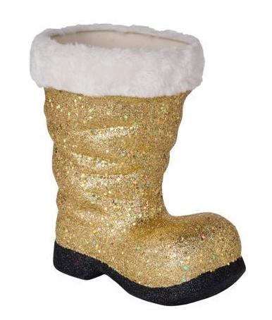 9.5" Santa Boot: Gold - XC723408 - The Wreath Shop