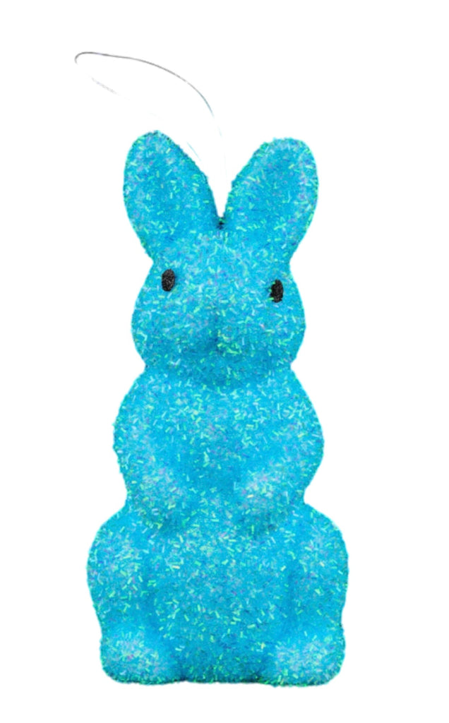 9.75" Glitter Rabbit Ornament: Blue - HE4175-Blue - The Wreath Shop