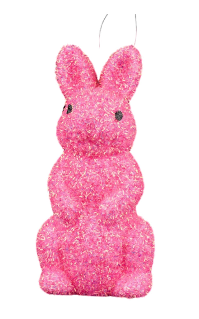 9.75" Glitter Rabbit Ornament: Pink - HE4175-Pink - The Wreath Shop