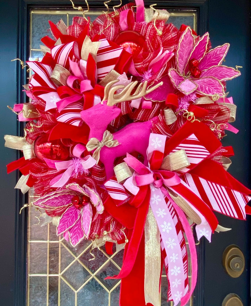 Valentine's Day Bows Large Red Heart Printed Valentine's Day Wreath Bow  Gift Bow Tree Topper For Valentine's Day Wedding Mother's Day Front Door  Wrea