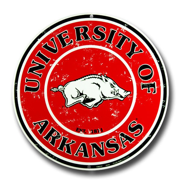 Marquee Sign Razorback Arkansas Razorbacks Embossed Metal Circular Sign - CS60107 - The Wreath ...