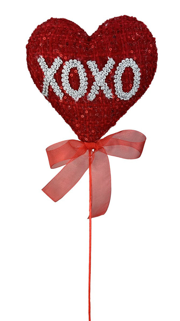 Blingy XOXO Heart Pick - 63557RD - The Wreath Shop