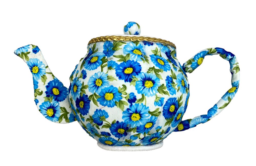 Blue Floral Teapot Ornament - 63202BL - The Wreath Shop