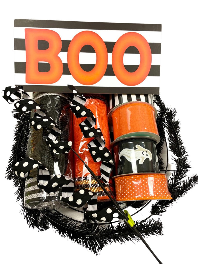 Boo Halloween Wreath Kit - Boo Wreath Kit - The Wreath Shop