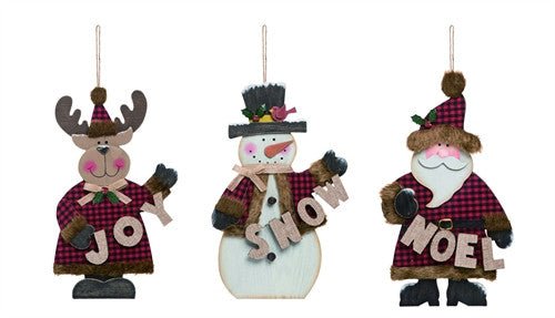 Buffalo Check Character Hangers - Y5907 - Santa - The Wreath Shop