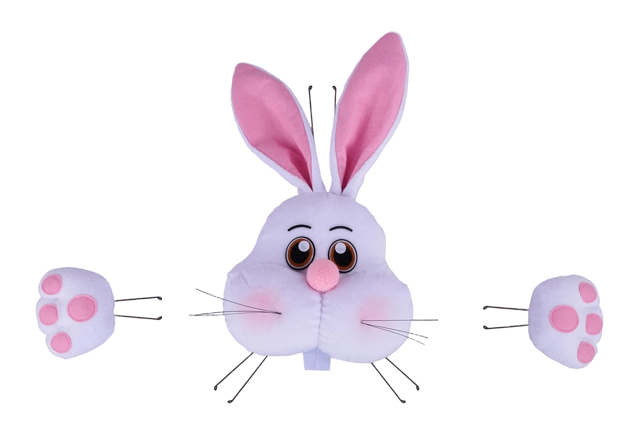 Paws Rabbit Starter Kit Bunny w/Paws Kit: White/Pink - HE739634 - The Wreath Shop