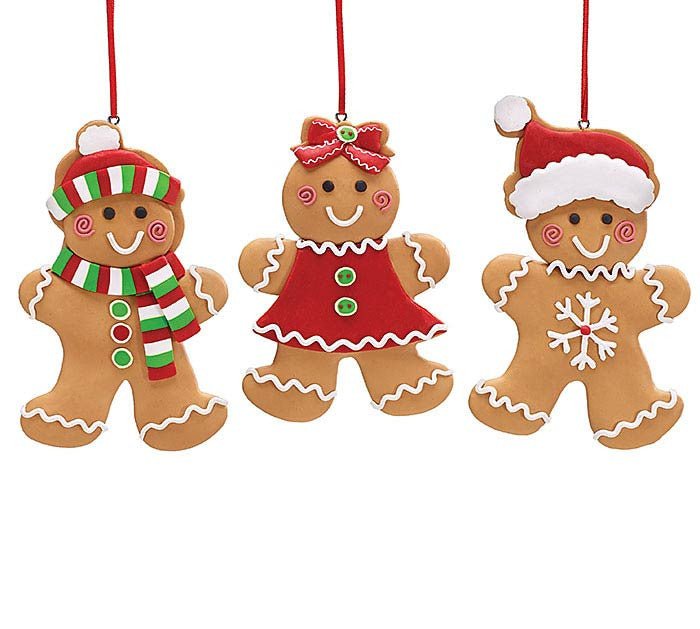 Clay Dough Gingerbread Cookie Ornament: Red/Green - 9723496 - Girl - The Wreath Shop