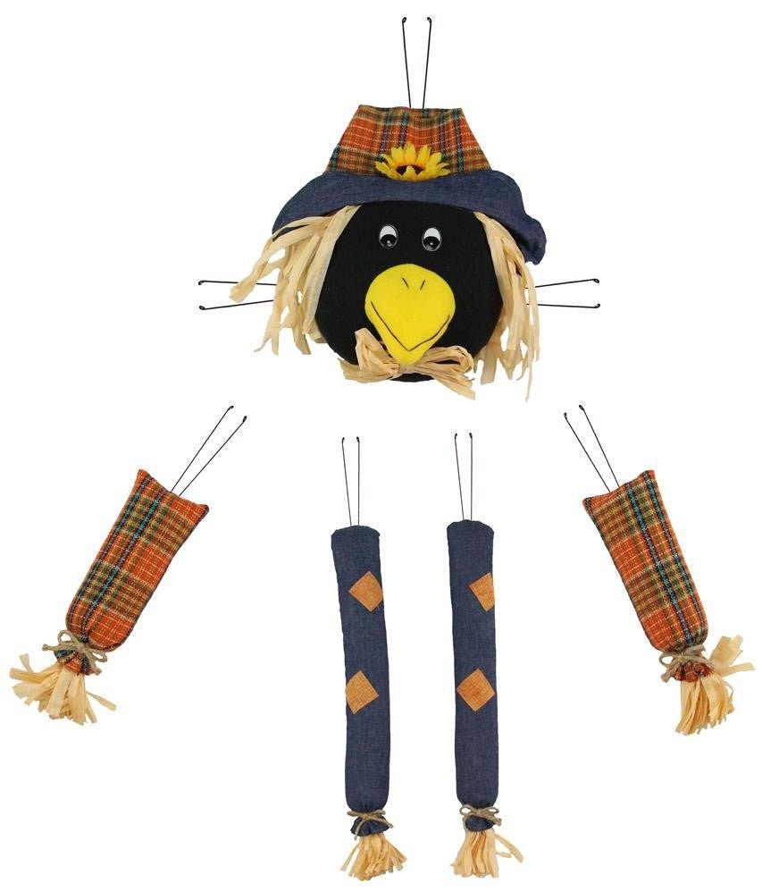 Crow Scarecrow Decor Kit: Denim - HA4040 - The Wreath Shop