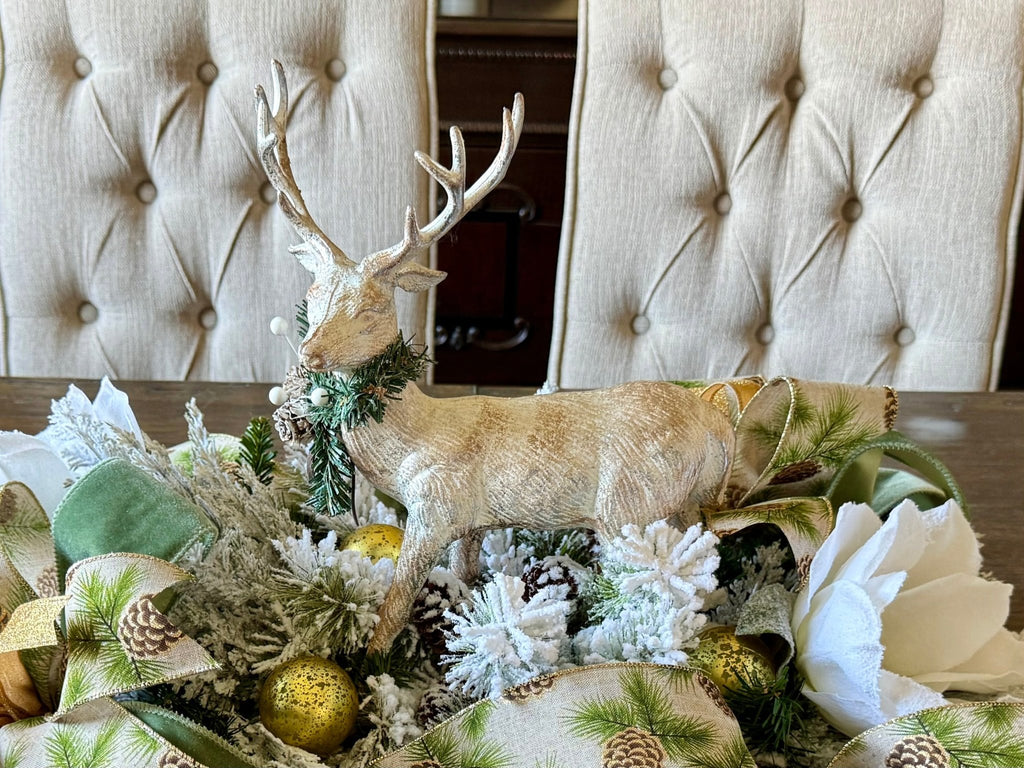 Elegant Christmas Centerpiece - Free Shipping - Reindeer Christmas Centerpiece - The Wreath Shop