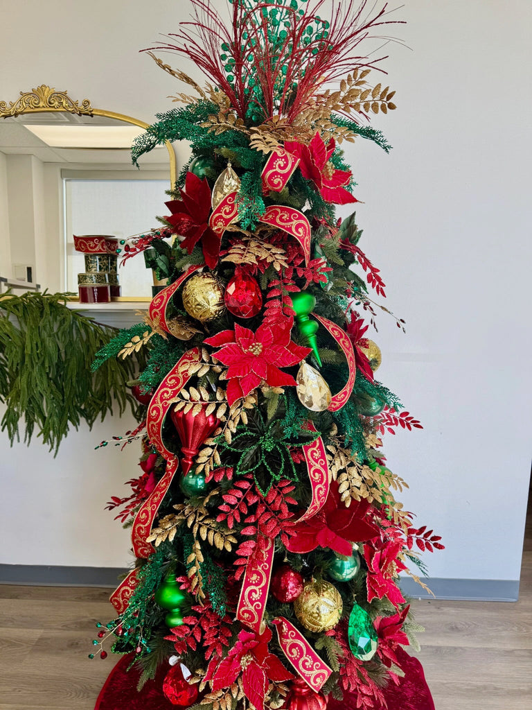 Elegant Red, Green & Gold Gem Tree -  - The Wreath Shop