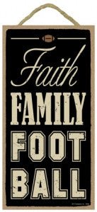 Faith Family Football Wooden Sign - SJT94464 - The Wreath Shop