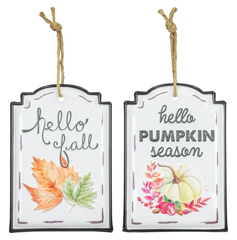 Fall Seasonal Metal Signs - 41075 - hello fall - The Wreath Shop