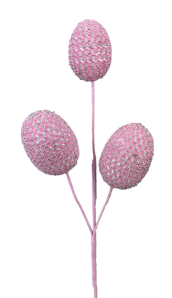 Fancy Pink Easter Egg Pick - 63203PK - The Wreath Shop