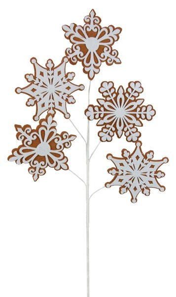 Felt Gingerbread Snowflake Spray 29" - XS1157 - The Wreath Shop